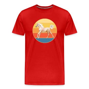 Animal Horse Vintage Retro Sunset - T-shirt bio Premium Homme - rouge - Devant - Damien (186cm)