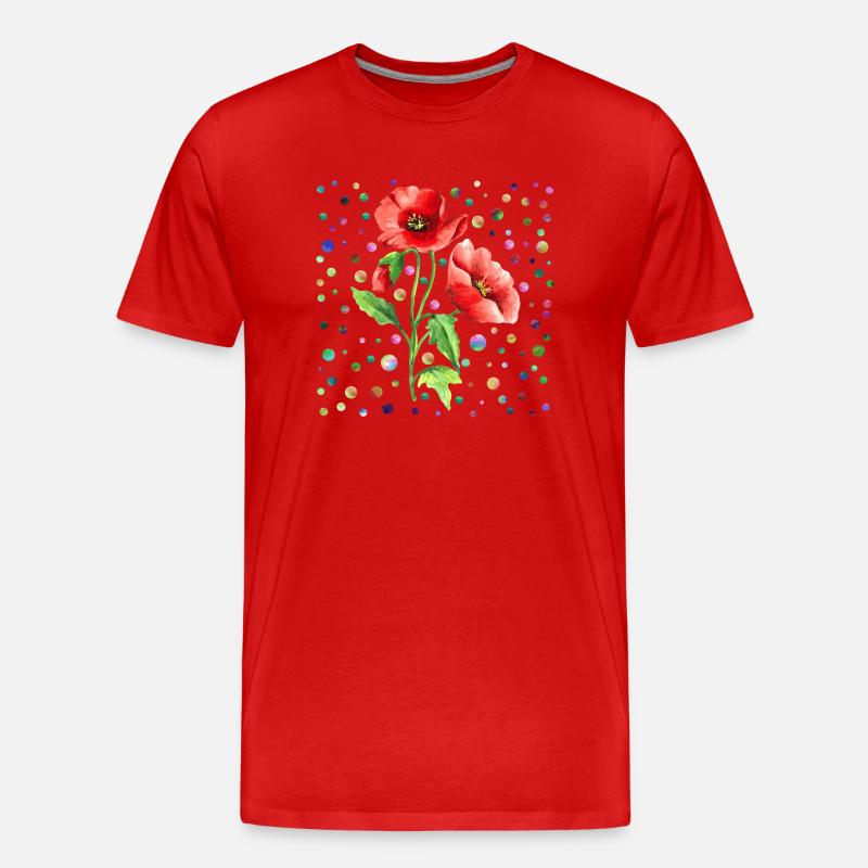 Blumen - Männer Premium Bio T-Shirt - Rot