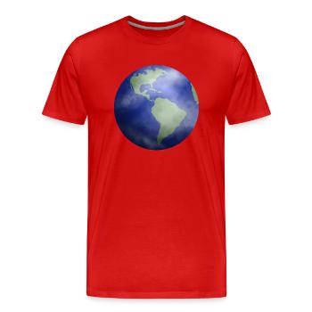 Erde - Männer Premium Bio T-Shirt - Rot - Vorne - Damien (186cm)