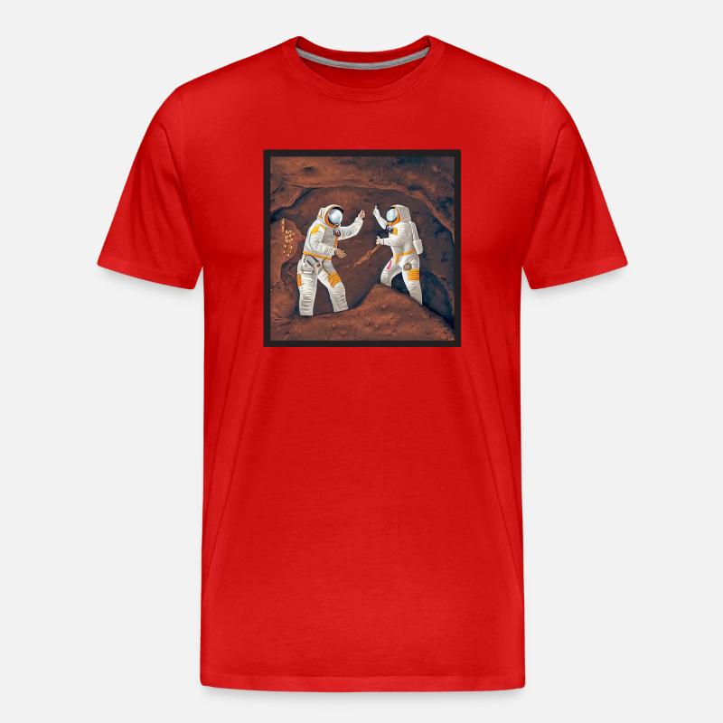Höhlenmalerei - Männer Premium Bio T-Shirt - Rot