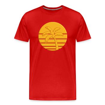 Palm Sunset - Men's Premium Organic T-Shirt - red - Front - Damien (186cm)