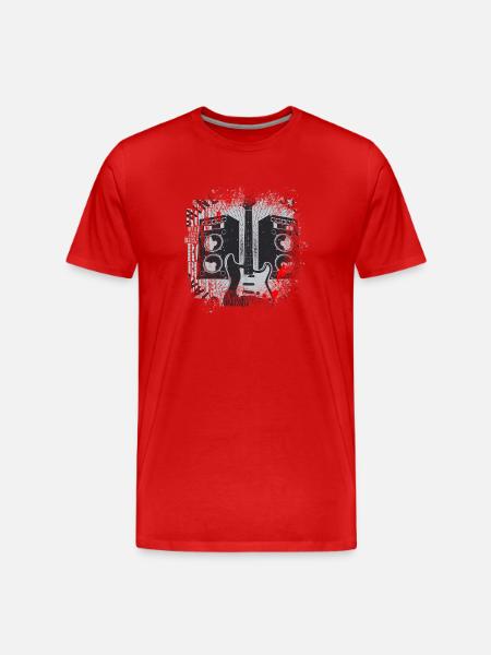Sound Waves Muziek blues pop rock dans Hard Rock - Mannen premium biologisch T-shirt - rood