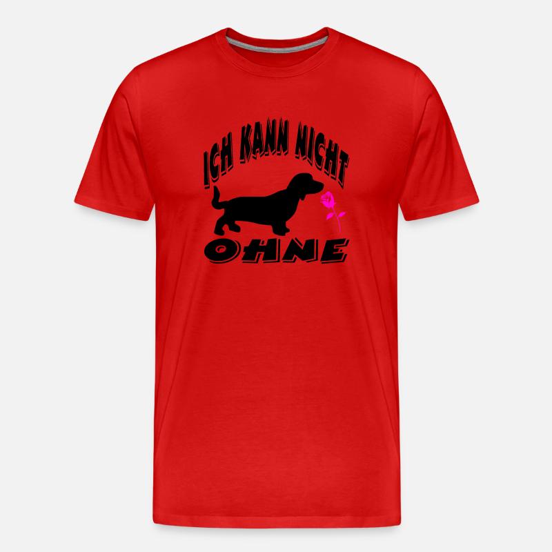 Dackel - Männer Premium Bio T-Shirt - Rot