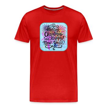 Bonne année, thème coloré. - T-shirt bio Premium Homme - rouge - Devant - Damien (186cm)