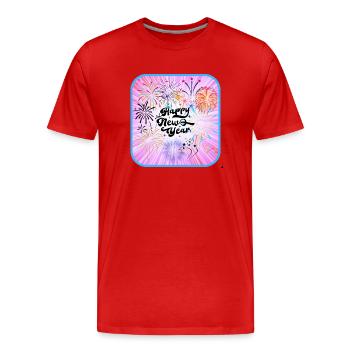 Bonne année, thème coloré. - T-shirt bio Premium Homme - rouge - Devant - Damien (186cm)