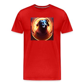 The Universe Dog - Men's Premium Organic T-Shirt - red - Front - Damien (186cm)