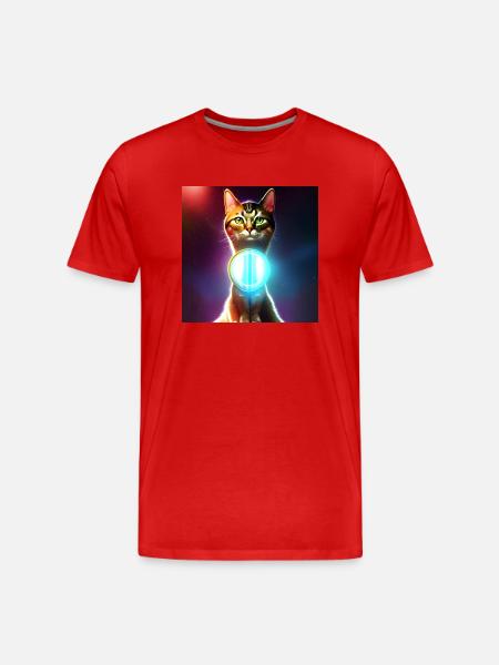 The Universe Cat - Men's Premium Organic T-Shirt - red