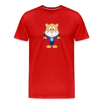 HAMSTER - ZAUBERER - ZAUBERN - ZAUBEREI - MAGIER - Männer Premium Bio T-Shirt - Rot - Vorne - Damien (186cm)