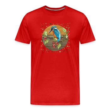 Bunter Vogel - Männer Premium Bio T-Shirt - Rot - Vorne - Damien (186cm)