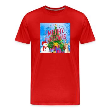 Joyeux Noël, Noël - T-shirt bio Premium Homme - rouge - Devant - Damien (186cm)