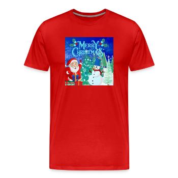 Joyeux Noël, Noël - T-shirt bio Premium Homme - rouge - Devant - Damien (186cm)