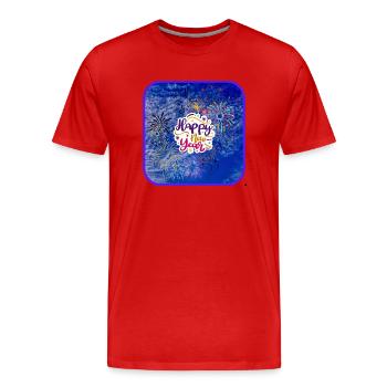 Bonne année, thème coloré. - T-shirt bio Premium Homme - rouge - Devant - Damien (186cm)