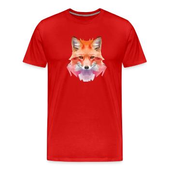 Abstrakter Polygon Fuchs - Männer Premium Bio T-Shirt - Rot - Vorne - Damien (186cm)