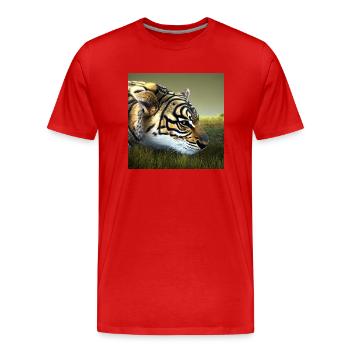 Realistic Wildlife Nature Animals Animals - Men's Premium Organic T-Shirt - red - Front - Damien (186cm)