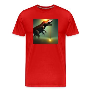 Dinosaur Fossil Dino Trex Nature - Men's Premium Organic T-Shirt - red - Front - Damien (186cm)