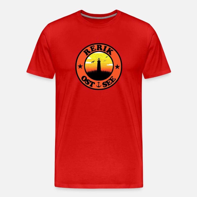 Leuchtturm Ostsee Rerik - Männer Premium Bio T-Shirt - Rot