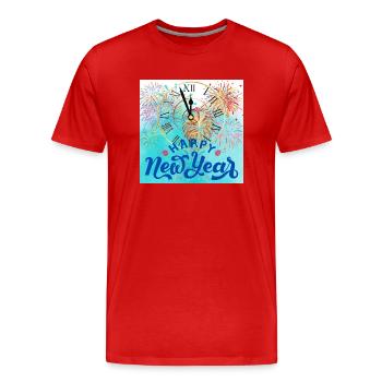 Bonne année ! - T-shirt bio Premium Homme - rouge - Devant - Damien (186cm)