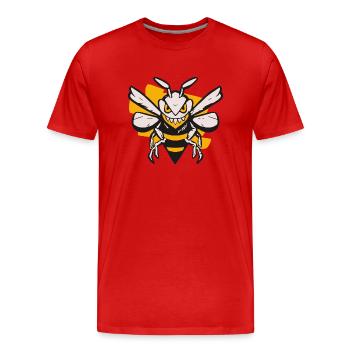Evil Bee - Men's Premium Organic T-Shirt - red - Front - Damien (186cm)