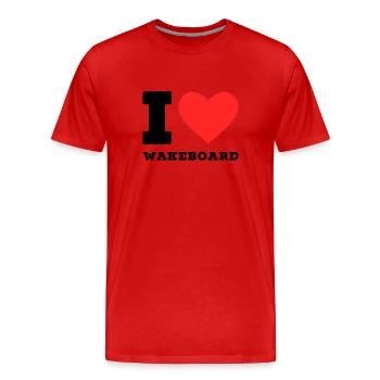 Ich liebe Wakeboard - Männer Premium Bio T-Shirt - Rot - Vorne - Damien (186cm)