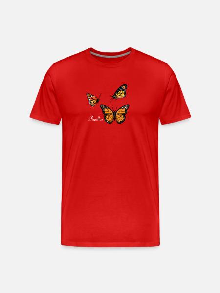 Group of butterflies - Men's Premium Organic T-Shirt - red