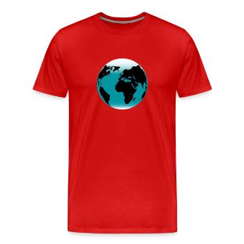 La planète Terre - T-shirt bio Premium Homme - rouge - Devant - Damien (186cm)