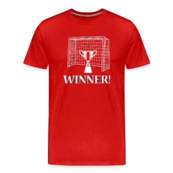 Fußball Soccer - Männer Premium Bio T-Shirt - Rot - Vorne - Damien (186cm)