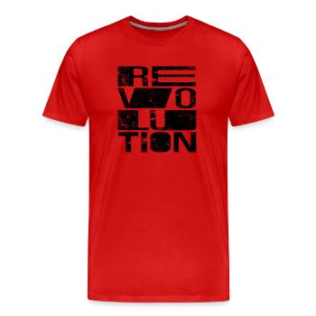 Révolution Vintage - T-shirt bio Premium Homme - rouge - Devant - Damien (186cm)