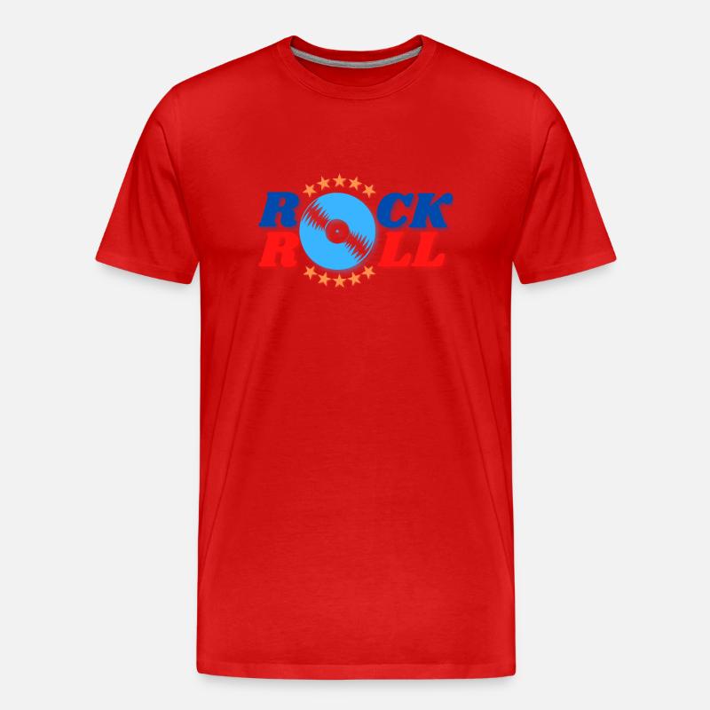 ROCK 'N' ROLL DISCO - Männer Premium Bio T-Shirt - Rot