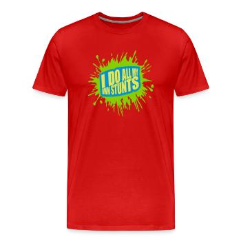 Toutes mes propres cascades - T-shirt bio Premium Homme - rouge - Devant - Damien (186cm)