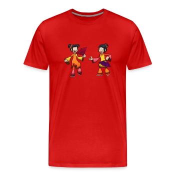 Danseuses du Nouvel An lunaire - T-shirt bio Premium Homme - rouge - Devant - Damien (186cm)