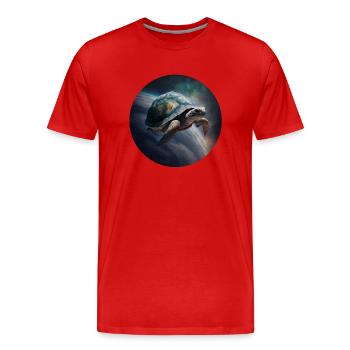 Mutter Erde schwebt langsam durch das Universum - Männer Premium Bio T-Shirt - Rot - Vorne - Damien (186cm)