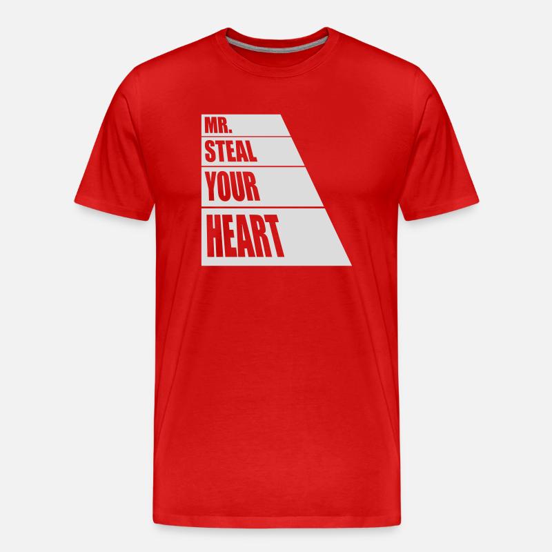 mr steal your heart - Männer Premium Bio T-Shirt - Rot