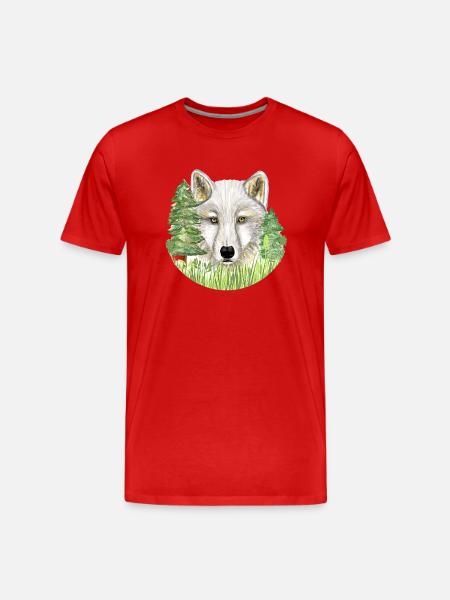 Wolf - Men's Premium Organic T-Shirt - red