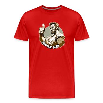 Super Dad - T-shirt bio Premium Homme - rouge - Devant - Damien (186cm)