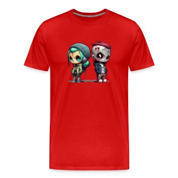 Anime Chibi Style Urban Grafitti Design by vauART - Männer Premium Bio T-Shirt - Rot - Vorne - Damien (186cm)