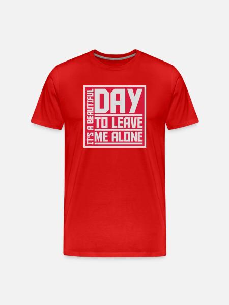 leave me alone day - Men's Premium Organic T-Shirt - red