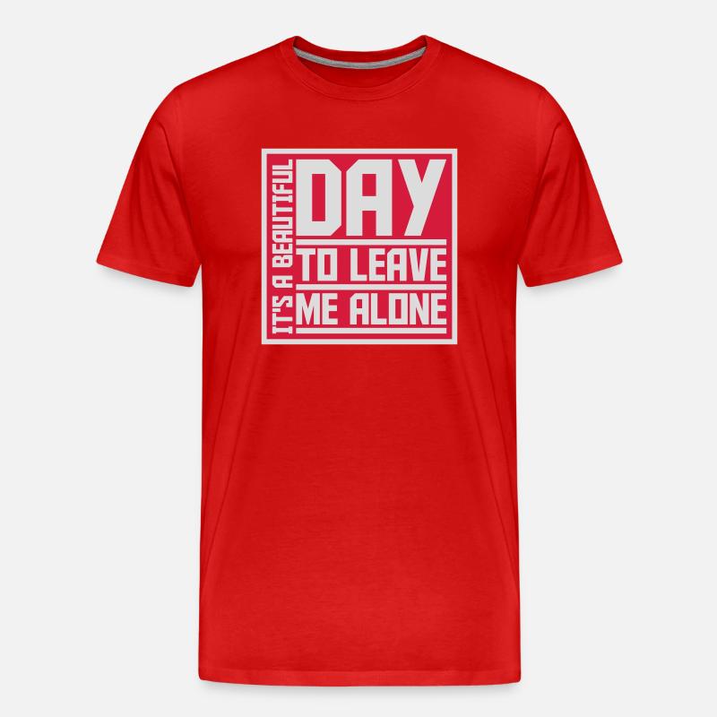 leave me alone day - Männer Premium Bio T-Shirt - Rot