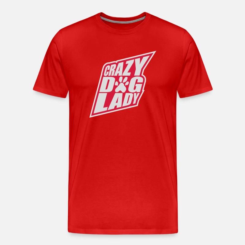 crazy dog lady Zitat - Männer Premium Bio T-Shirt - Rot
