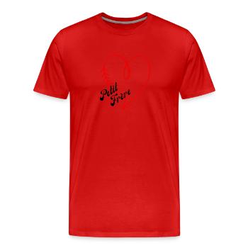 petit frère cœur - T-shirt bio Premium Homme - rouge - Devant - Damien (186cm)