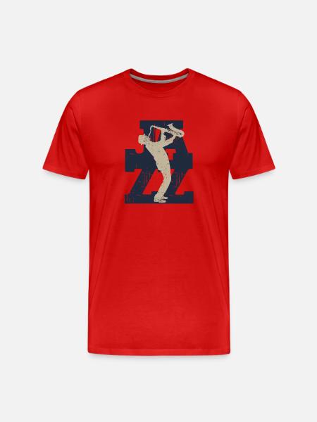 Jazz Saxophone Retro - Men's Premium Organic T-Shirt - red