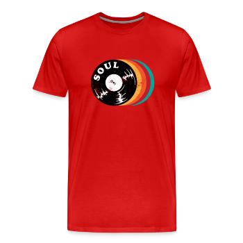 Soul Music - Men's Premium Organic T-Shirt - red - Front - Damien (186cm)