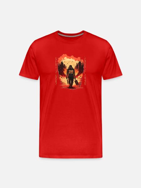 Apocalyptic Soldier | Apocalypse | Fighter - Men's Premium Organic T-Shirt - red