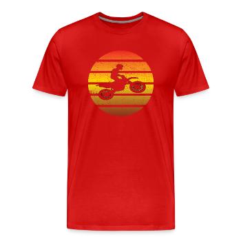 Moto Motocross Mobylette Cadeau Motocycliste - T-shirt bio Premium Homme - rouge - Devant - Damien (186cm)