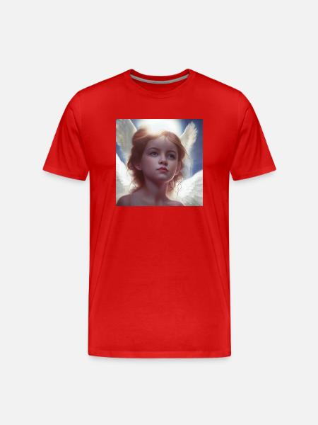 little girl angel 3 - Men's Premium Organic T-Shirt - red