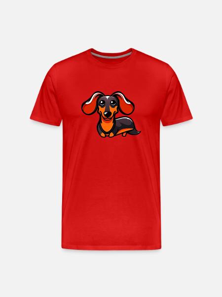 Dackel Süßer - Männer Premium Bio T-Shirt - Rot