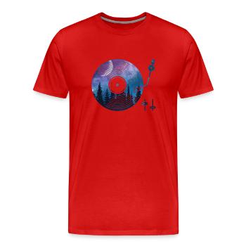 Musik Natur Dj Schallplatte - Männer Premium Bio T-Shirt - Rot - Vorne - Damien (186cm)