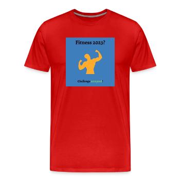 Fitness Challenge - Männer Premium Bio T-Shirt - Rot - Vorne - Damien (186cm)