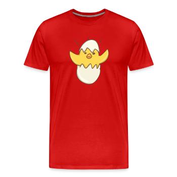 ei Vogel Küken Tier süß - Männer Premium Bio T-Shirt - Rot - Vorne - Damien (186cm)