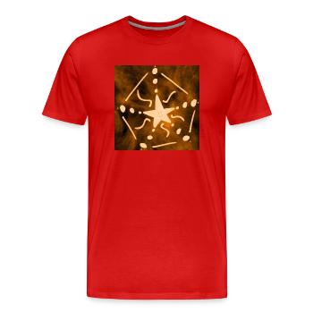 ÉTOILE ORANGE - T-shirt bio Premium Homme - rouge - Devant - Damien (186cm)