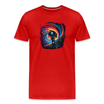 Space Portal - for Colored Shirts - Men's Premium Organic T-Shirt - red - Front - Damien (186cm)